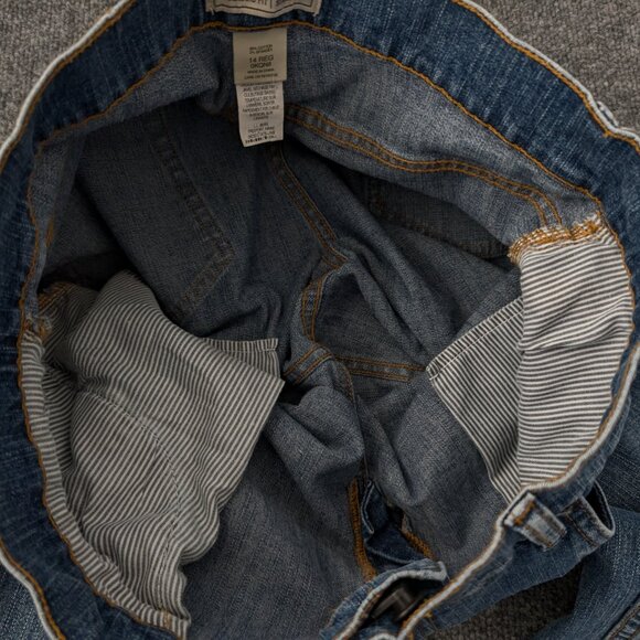 LL BEAN Jeans Women's 14 Reg Blue Straight Leg Y2K Light Fade Accent Zip Pockets - Picture 7 of 13